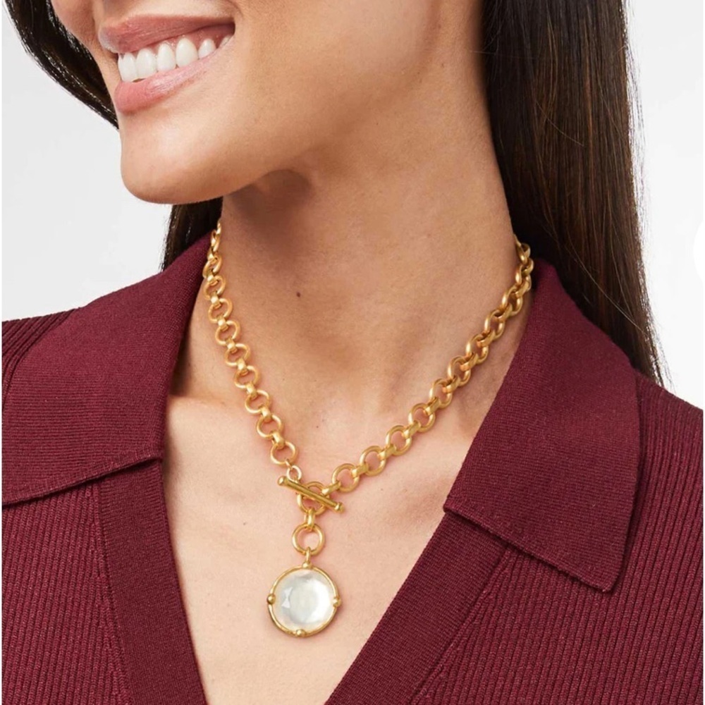 Julie Vos Honeybee Demi Necklace Iridescent Clear Crystal - Picture 2 of 3